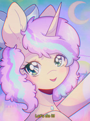 Size: 1920x2562 | Tagged: safe, artist:pierogarts, imported from derpibooru, oc, oc only, pony, unicorn, 90s anime, bust, looking at you, soft color, solo