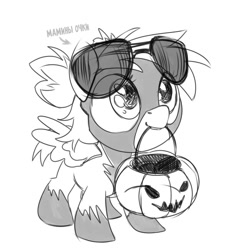 Size: 908x924 | Tagged: safe, artist:jewellier, imported from derpibooru, oc, oc only, oc:ocean tide, pegasus, pony, clothes, costume, cyrillic, glasses, oda 997, pegasus oc, pumpkin, russian, russian meme, shadowbolts, shadowbolts costume, sketch, solo, translated in the comments, translation request, wings