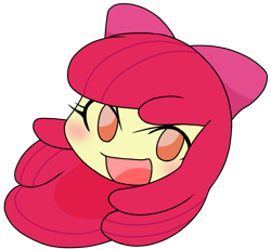 Size: 695x640 | Tagged: safe, artist:batipin, imported from derpibooru, part of a set, apple bloom, equestria girls, blushing, head only, solo