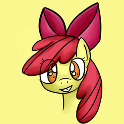 Size: 1000x1000 | Tagged: safe, artist:dropple-rd, imported from derpibooru, apple bloom, pony, female, filly, grin, smiling, solo