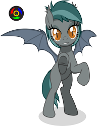 Size: 2318x3015 | Tagged: safe, artist:kyoshyu, imported from derpibooru, oc, oc only, oc:murky depths, bat pony, pony, female, high res, mare, simple background, solo, transparent background