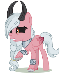 Size: 1065x1304 | Tagged: safe, artist:princess-kitsune-tsu, artist:venomous-cookietwt, imported from derpibooru, oc, oc only, hybrid, pony, base used, female, interspecies offspring, offspring, parent:cozy glow, parent:lord tirek, parents:cozirek, simple background, solo, transparent background