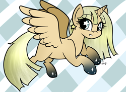 Size: 1400x1024 | Tagged: safe, artist:potatogirlivy, imported from derpibooru, oc, oc only, oc:milkyway, alicorn, pony, alicorn oc, female, horn, solo, starry eyes, stars, wingding eyes, wings