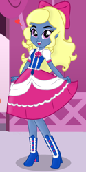 Size: 540x1080 | Tagged: safe, artist:grapefruit-face, imported from derpibooru, rarity, oc, oc only, oc:azure/sapphire, equestria girls, clothes, crossdressing, dress, dress-up, femboy, male, show accurate, solo