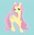 Size: 1575x1633 | Tagged: safe, artist:twistygrins, imported from derpibooru, fluttershy, pegasus, pony, colored hooves, crossed hooves, elbow fluff, female, folded wings, head turned, hoof fluff, looking at you, mare, outline, simple background, smiling, solo, standing, teal background, three quarter view, turned head, unshorn fetlocks, wings