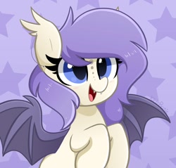 Size: 1486x1423 | Tagged: safe, artist:kittyrosie, imported from derpibooru, oc, oc only, bat pony, pony, bat pony oc, bat wings, cute, ocbetes, solo, wings