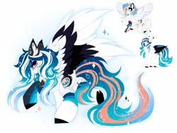 Size: 3327x2500 | Tagged: safe, artist:inspiredpixels, artist:lumi.18, imported from derpibooru, oc, oc only, oc:cosmic dawn, oc:marie pixel, pegasus, pony, butt, colored wings, female, fusion, high res, mare, multicolored wings, plot, wings