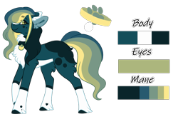 Size: 1399x917 | Tagged: safe, artist:nobleclay, imported from derpibooru, oc, oc only, oc:inky waters, earth pony, pony, blaze (coat marking), coat markings, collar, facial markings, female, heart mark, looking at you, mare, pale belly, reference sheet, simple background, socks (coat markings), solo, transparent background, unshorn fetlocks