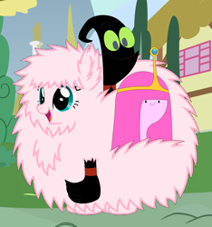 Size: 1328x1416 | Tagged: safe, artist:mixermike622, artist:nathaniel718, imported from derpibooru, oc, oc:fluffle puff, adventure time, cartoon network, crossover, female, male, mare, nergal, nergal and princess bubblegum, princess bubblegum, the grim adventures of billy and mandy