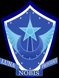 Size: 783x1021 | Tagged: safe, artist:lonmcgregor, princess luna, badge, banner, latin, new lunar republic, shield