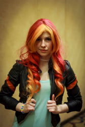 Size: 2000x3000 | Tagged: safe, artist:jameshoppy, artist:littlemissbloo, imported from derpibooru, sunset shimmer, human, equestria girls, babscon, babscon 2015, bracelet, clothes, cosplay, costume, high res, irl, irl human, jewelry, photo