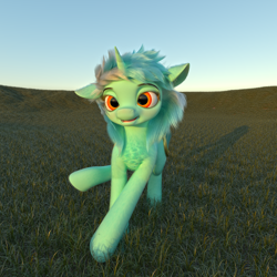 Size: 3840x3840 | Tagged: safe, artist:santiblocks, imported from derpibooru, lyra heartstrings, pony, unicorn, 3d, absurd file size, absurd resolution, female, high res, mare, open mouth, open smile, smiling, solo