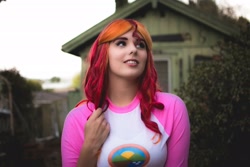 Size: 2048x1365 | Tagged: safe, artist:maddymoiselle, imported from derpibooru, photographer:taps, sunset shimmer, human, equestria girls, legend of everfree, camp everfree outfits, clothes, cosplay, costume, facebook, irl, irl human, photo