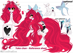Size: 4907x3541 | Tagged: safe, artist:krissstudios, imported from derpibooru, oc, oc only, oc:yuko, pony, unicorn, bow, female, hair bow, heterochromia, mare, reference sheet, solo