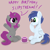 Size: 2000x2000 | Tagged: safe, artist:dafiltafish, imported from derpibooru, oc, oc:slipstream, oc:stardust, earth pony, pegasus, unicorn, birthday, birthday cake, cake, food, heterochromia, high res, simple background