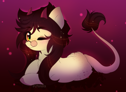 Size: 2724x1992 | Tagged: safe, artist:2pandita, imported from derpibooru, oc, oc only, earth pony, pony, female, glasses, horns, lying down, mare, prone, solo