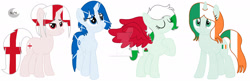 Size: 1920x625 | Tagged: safe, artist:celestiaisbestponyyt, imported from derpibooru, pony, deviantart watermark, england, ireland, nation ponies, obtrusive watermark, ponified, scotland, st. andrew cross, st. george cross, tricolor, tricolour, united kingdom, wales, watermark, y ddraig goch