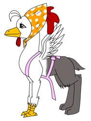 Size: 2001x2645 | Tagged: safe, artist:agdapl, imported from derpibooru, griffon, clothes, crossover, female, griffonized, headscarf, heavy weapons guy, high res, rule 63, scarf, simple background, smiling, solo, species swap, team fortress 2, transparent background