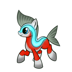 Size: 2048x2048 | Tagged: safe, artist:nightmareadagio, imported from derpibooru, oc, oc only, sea pony, high res, male, raised hoof, seapony oc, simple background, smiling, transparent background