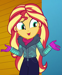 Size: 575x687 | Tagged: safe, imported from derpibooru, screencap, sunset shimmer, equestria girls, equestria girls series, holidays unwrapped, spoiler:eqg series (season 2), cropped, solo, winter break-in