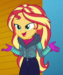 Size: 575x687 | Tagged: safe, imported from derpibooru, screencap, sunset shimmer, equestria girls, equestria girls series, holidays unwrapped, spoiler:eqg series (season 2), cropped, solo, winter break-in