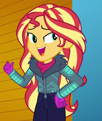 Size: 569x678 | Tagged: safe, imported from derpibooru, screencap, sunset shimmer, equestria girls, equestria girls series, holidays unwrapped, spoiler:eqg series (season 2), cropped, solo, winter break-in