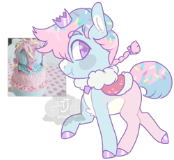 Size: 600x550 | Tagged: safe, artist:lavvythejackalope, imported from derpibooru, oc, oc only, earth pony, pony, chest fluff, crown, earth pony oc, food, hoof polish, ice cream, jewelry, regalia, simple background, smiling, solo, transparent background