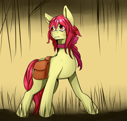 Size: 4700x4500 | Tagged: safe, artist:artsenravenbrave, imported from derpibooru, apple bloom, earth pony, pony, story of the blanks, bag, blood, cut, female, mare, older, saddle bag, solo