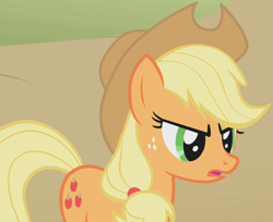 Size: 1325x1080 | Tagged: safe, imported from derpibooru, screencap, applejack, earth pony, pony, fall weather friends, season 1, cowboy hat, cropped, female, hat, mare, solo, stetson