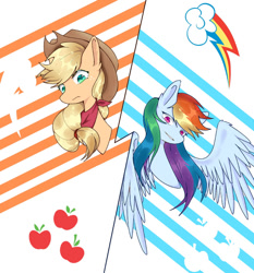 Size: 500x537 | Tagged: artist needed, source needed, safe, imported from derpibooru, applejack, rainbow dash, earth pony, pegasus, pony, appledash, female, lesbian, shipping