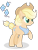 Size: 1488x1956 | Tagged: safe, artist:starshine-sentryyt, imported from derpibooru, oc, oc only, earth pony, pony, female, hat, magical lesbian spawn, mare, offspring, parent:applejack, parent:rarity, parents:rarijack, raised hoof, simple background, solo, transparent background