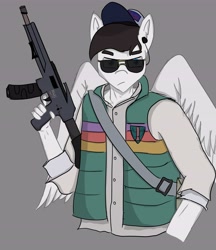 Size: 3891x4510 | Tagged: safe, artist:yo tengo, imported from derpibooru, oc, anthro, pegasus, black ops, call of duty, call of duty black ops cold war, call of duty: black ops, call of duty: black ops cold war, pride flag