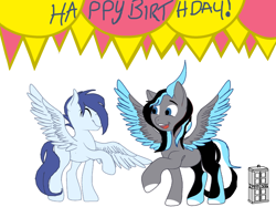 Size: 1806x1350 | Tagged: safe, artist:darktimemunk, imported from derpibooru, oc, oc:slipstream, pegasus, pony, birthday, commission