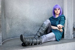 Size: 2048x1365 | Tagged: safe, artist:shelbeanie, imported from derpibooru, maud pie, human, boots, clothes, cosplay, costume, facebook, high heel boots, irl, irl human, photo, rubber boots, shoes