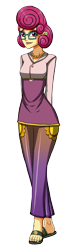 Size: 1056x3600 | Tagged: safe, artist:artemis-polara, imported from derpibooru, posey shy, equestria girls, clothes, equestria girls-ified, feet, female, glasses, jewelry, milf, necklace, pants, sandals, shirt, simple background, solo, toes, transparent background