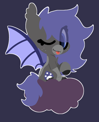 Size: 934x1147 | Tagged: safe, artist:moonydusk, imported from derpibooru, oc, oc only, bat pony, pony, bat pony oc, bat wings, one eye closed, solo, wings, wink