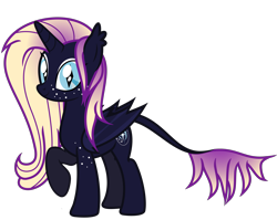 Size: 5058x4025 | Tagged: safe, artist:severity-gray, imported from derpibooru, oc, oc only, oc:night shade, alicorn, bat pony, bat pony alicorn, pony, absurd resolution, bat ears, bat pony oc, bat wings, eyeshadow, female, horn, looking at you, makeup, mare, raised hoof, smiling, smiling at you, solo, wings