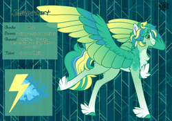 Size: 3500x2454 | Tagged: safe, artist:nobleclay, imported from derpibooru, oc, oc only, oc:jumpstart, pegasus, pony, colored wings, feathered fetlocks, high res, magical lesbian spawn, multicolored wings, offspring, parent:applejack, parent:rainbow dash, parents:appledash, solo, wings