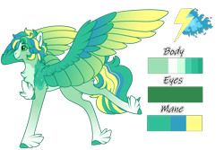 Size: 1800x1200 | Tagged: safe, alternate version, artist:nobleclay, imported from derpibooru, oc, oc only, oc:jumpstart, pegasus, pony, colored wings, feathered fetlocks, magical lesbian spawn, multicolored wings, offspring, parent:applejack, parent:rainbow dash, parents:appledash, reference sheet, simple background, solo, transparent background, wings