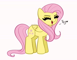 Size: 4096x3201 | Tagged: safe, artist:kittyrosie, imported from derpibooru, fluttershy, pegasus, eyes closed, yay