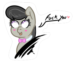 Size: 883x758 | Tagged: safe, artist:lazerblues, imported from derpibooru, octavia melody, pony, blushing, bowtie, simple background, solo, swearing, transparent background, vulgar