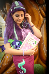 Size: 1999x2999 | Tagged: safe, artist:sarahndipity cosplay, imported from derpibooru, spike, starlight glimmer, dog, human, equestria girls, bracelet, clothes, cosplay, costume, cute, daaaaaaaaaaaw, female, high res, hug, image, irl, irl human, irl photo, jewelry, nike, nike (brand), notebook, photo, plushie, png, skirt, spikabetes, spike the dog, spikelove