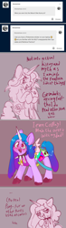 Size: 1280x4379 | Tagged: safe, artist:axollady, artist:axollungz, imported from derpibooru, izzy moonbow, pony, unicorn, fanfic:cupcakes, ask, blushing, clothes, collar, cosplay, costume, creepypasta, cutie mark dress, dialogue, fake wings, female, g5, heart tongue, high res, horn, horn necklace, in-universe pegasister, mare, open mouth, plushie, severed horn, sketch, solo, spiked collar, tumblr, unshorn fetlocks