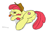 Size: 1104x723 | Tagged: safe, artist:sugarpone, imported from derpibooru, apple bloom, earth pony, pony, butt, female, filly, hat, plot, solo, tongue out