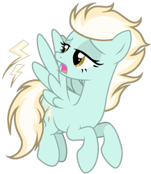 Size: 1587x1827 | Tagged: safe, artist:dayspringsentryyt, imported from derpibooru, oc, oc only, pegasus, pony, female, magical lesbian spawn, mare, offspring, parent:fleetfoot, parent:spitfire, parents:fleetfire, requester:cameron363, simple background, solo, transparent background