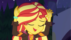 Size: 1920x1072 | Tagged: safe, imported from derpibooru, screencap, sunset shimmer, equestria girls, equestria girls series, sunset's backstage pass!, spoiler:eqg series (season 2), music festival outfit, solo