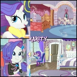 Size: 1080x1080 | Tagged: safe, edit, edited screencap, editor:flutteriaeth, imported from derpibooru, screencap, rarity, pony, unicorn, dance magic, display of affection, equestria girls, equestria girls series, for whom the sweetie belle toils, rarity's biggest fan, season 4, spoiler:eqg specials, spoiler:interseason shorts, bedroom, carousel boutique, clothes, cute, cutie mark, cutie mark on clothes, female, hairpin, mannequin, mare, open mouth, raribetes, rarity's bedroom, rarity's bedroom (equestria girls), smiling, solo