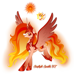 Size: 2448x2502 | Tagged: safe, artist:gloriaartist, artist:starflightsparkleyt, imported from derpibooru, daybreaker, alicorn, pony, alternate design, female, high res, mare, simple background, solo, transparent background