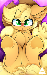 Size: 2894x4592 | Tagged: safe, artist:ahekao, imported from derpibooru, applejack, earth pony, pony, :o, blushing, cute, ear fluff, floppy ears, freckles, jackabetes, looking at you, open mouth