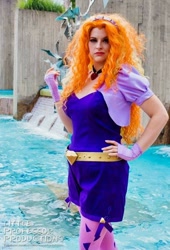 Size: 620x912 | Tagged: safe, artist:littleprofessorproductions, artist:shelbeanie, imported from derpibooru, adagio dazzle, human, equestria girls, clothes, cosplay, costume, facebook, hand on hip, irl, irl human, photo